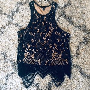 Express Black Lace Top